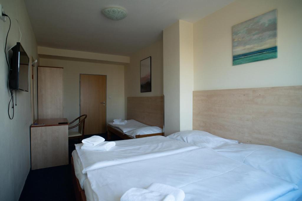 Postel nebo postele na pokoji v ubytování Hotel CHODOV ASC