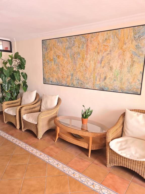 A seating area at summerland beach