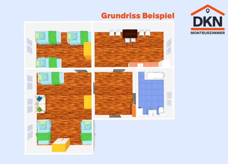 a floor plan of a gingerbread house at Monteurwohnung in Leipzig in Leipzig