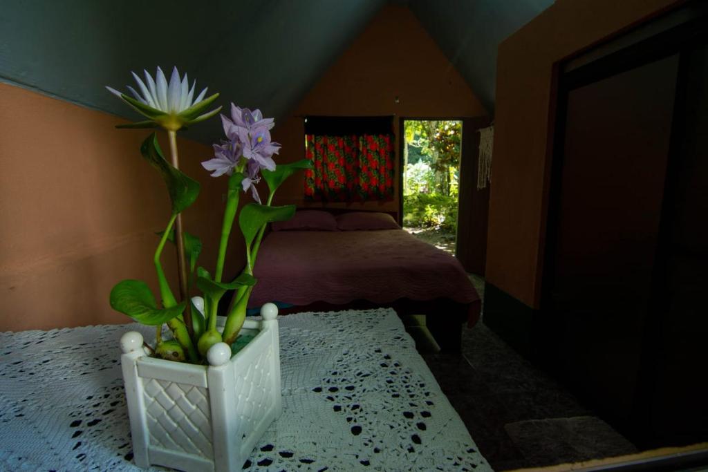 A bed or beds in a room at Los Chocuacos.