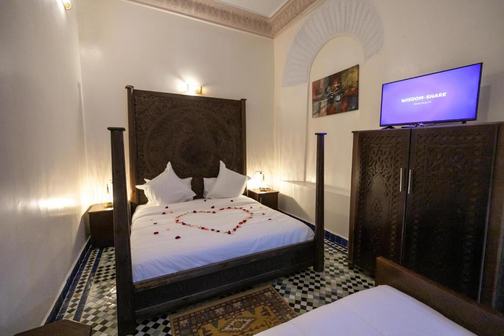 Cama o camas de una habitación en Riad Anis Fes