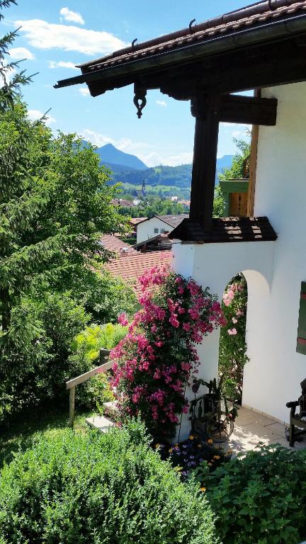 Vista generica sulle montagne o vista sulle montagne dall'interno dell'affittacamere