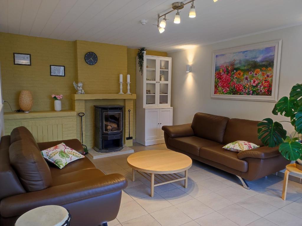 Posezení v ubytování B&B Het Polderhof
