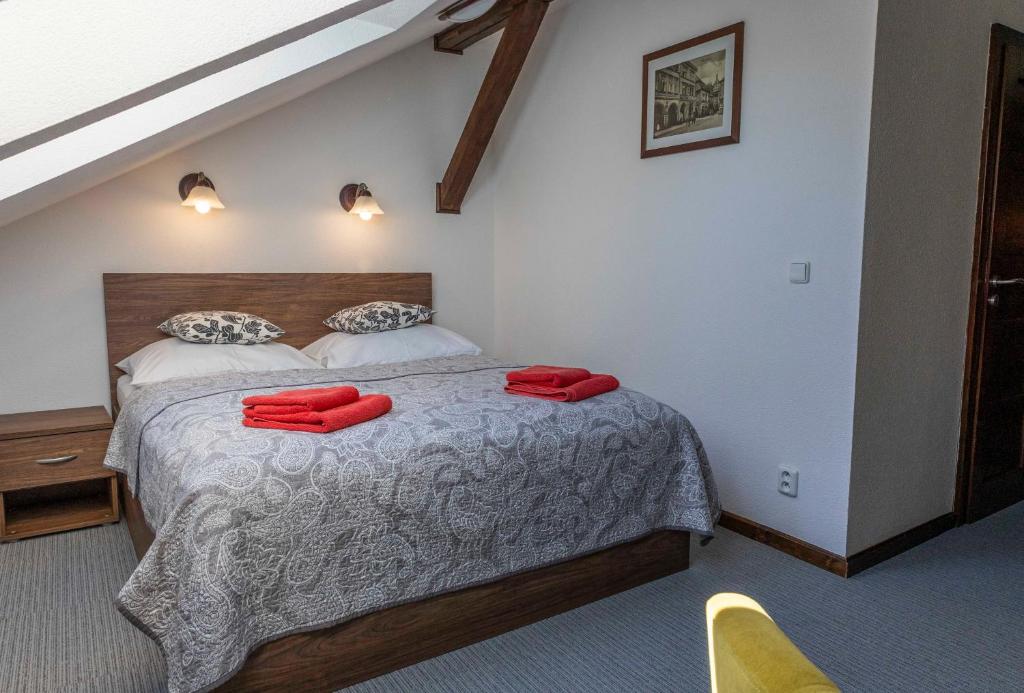 Postel nebo postele na pokoji v ubytování Penzion Lucie