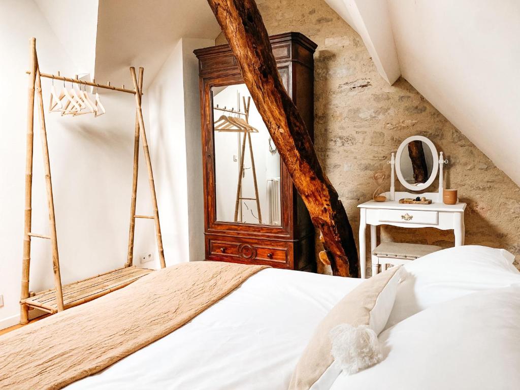 Postel nebo postele na pokoji v ubytování Mas Parenthese - Chambres et Table d'Hôtes