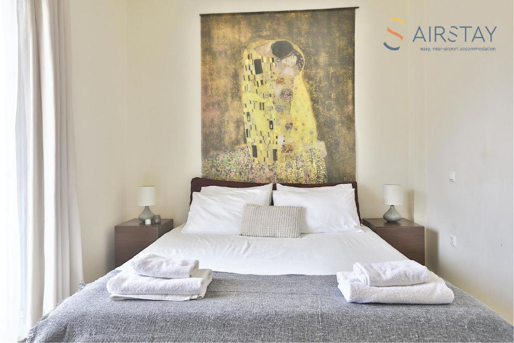 Postel nebo postele na pokoji v ubytování Nautilus Apartments Airport by Airstay