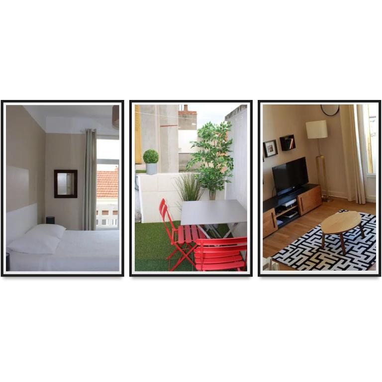 Posteľ alebo postele v izbe v ubytovaní Le larbaud - Appartement calme et lumineux en centre ville