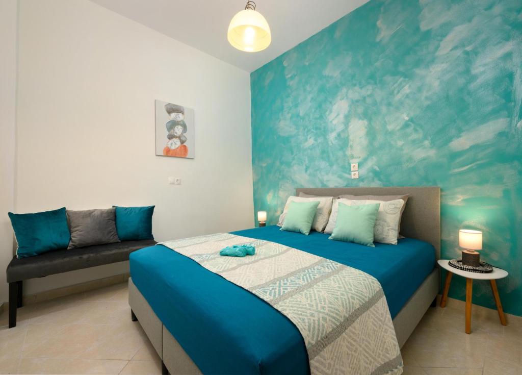 Ліжко або ліжка в номері Corfu PRIME Apartments