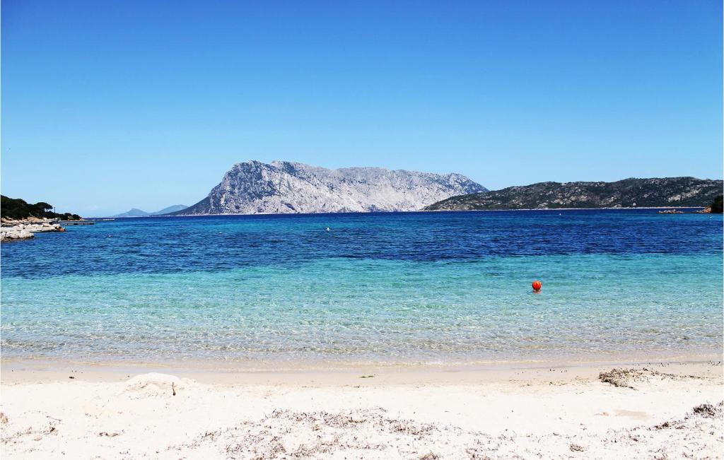 a beach with a red ball in the water at Trilo 6 in San Teodoro