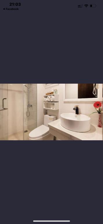 Phòng tắm tại Tokia hotel nha trang