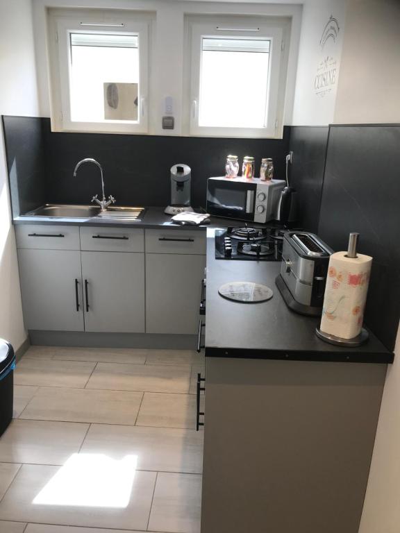 Kuchyň nebo kuchyňský kout v ubytování Maisonnette cosy à Châtillon-Coligny