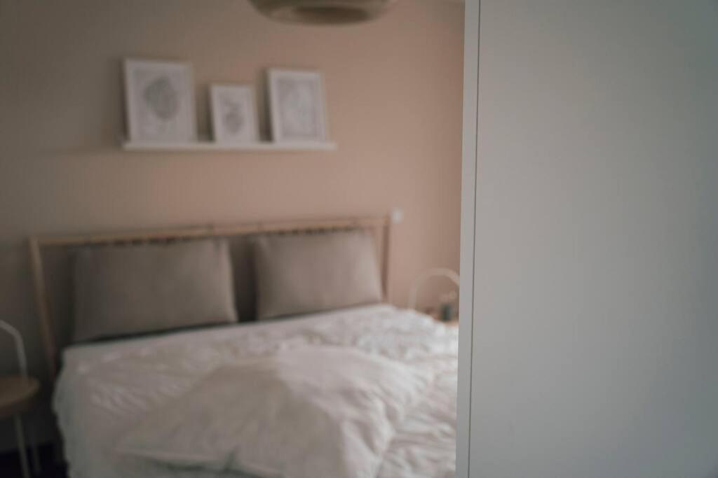 Postel nebo postele na pokoji v ubytování Gemütliche Wohnung nahe Kurpark