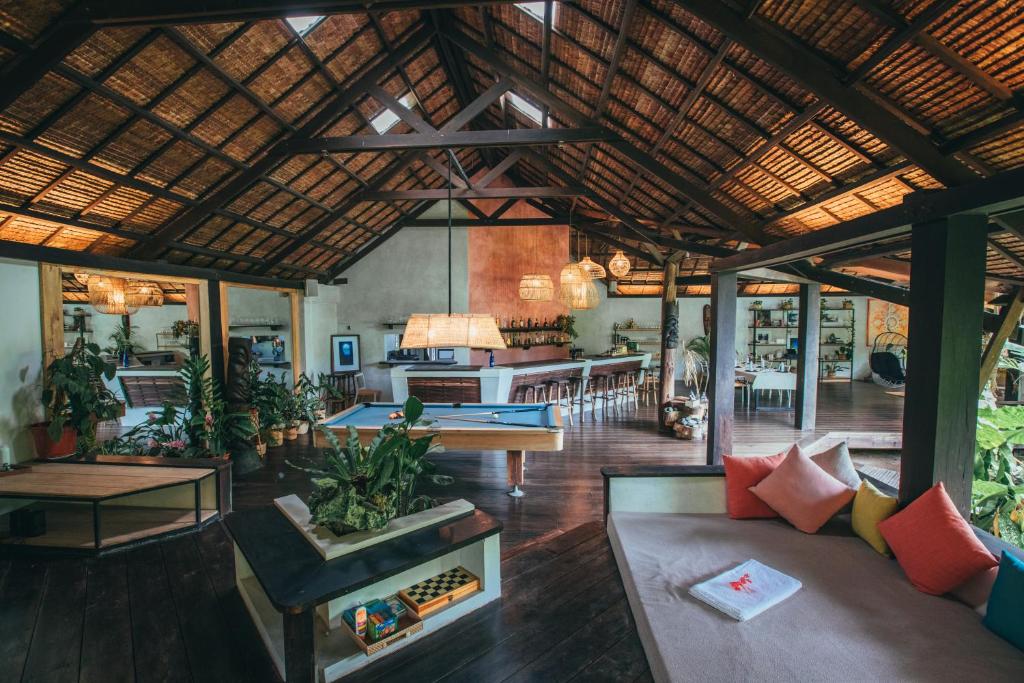 Posezení v ubytování kawayan villa siargao