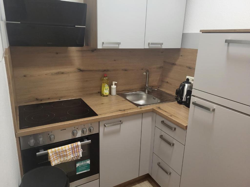 Kuchyň nebo kuchyňský kout v ubytování Apartmentzimmer
