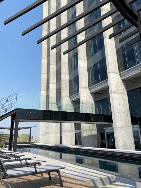 Balkón nebo terasa v ubytování Galeria Plaza Monterrey
