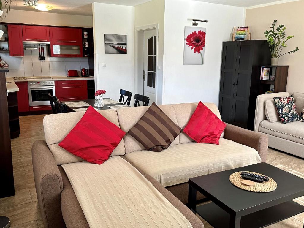 Kuchyň nebo kuchyňský kout v ubytování Apartment Boroví