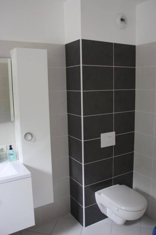 Kúpeľňa v ubytovaní Vue imprenable sur Lac de Serre-Ponçon à Chorges : appt prestige 8 pers