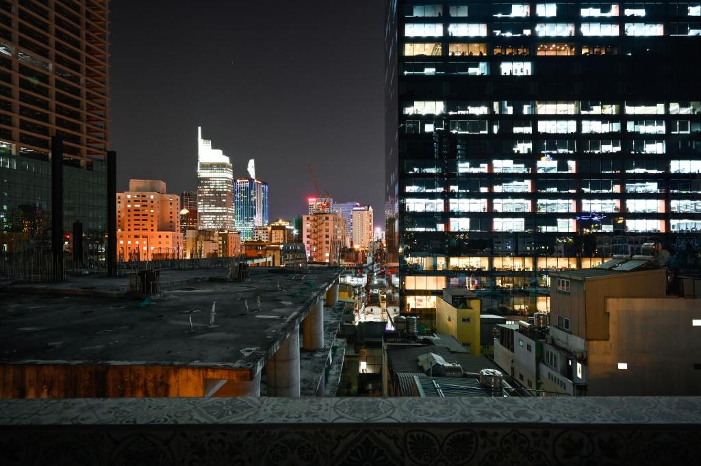 Uma vista geral de Cidade de Ho Chi Minh ou a vista da cidade a partir do hotel