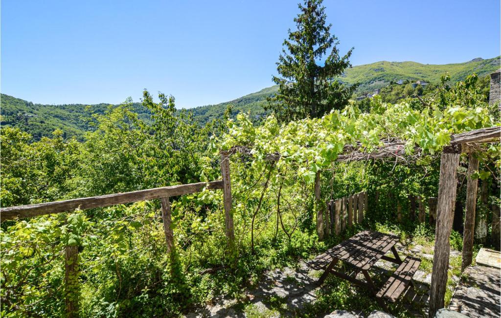 winnica z ogrodzeniem i góry w tle w obiekcie Lovely Home In Carcheto Brustico w mieście Carcheto