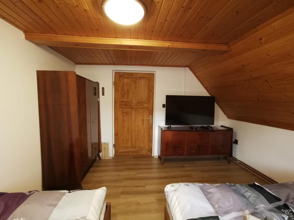 Telewizja i/lub zestaw kina domowego w obiekcie Penzion U Dyntarů