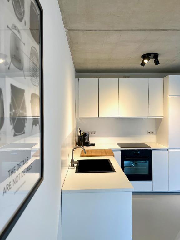 Kuchyň nebo kuchyňský kout v ubytování Weinberg-Design-Apartment Stuttgart-Fellbach