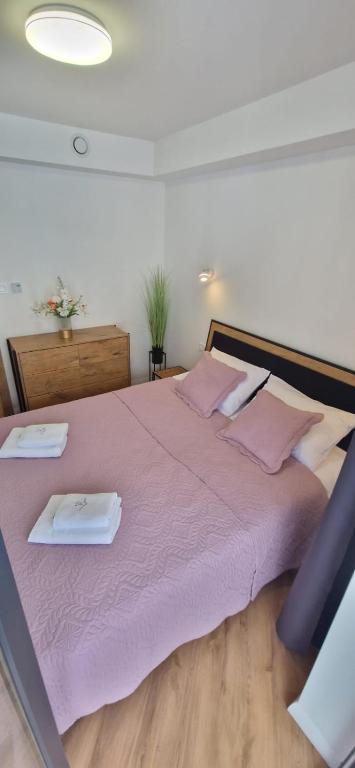 Posteľ alebo postele v izbe v ubytovaní Apartament 17 SzklarSki