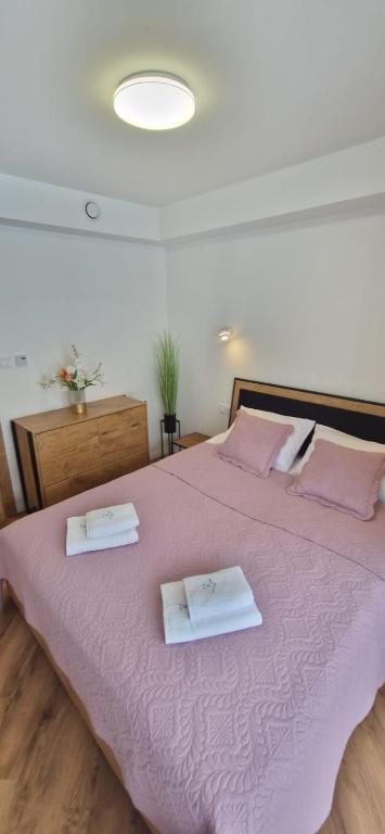 Posteľ alebo postele v izbe v ubytovaní Apartament 17 SzklarSki