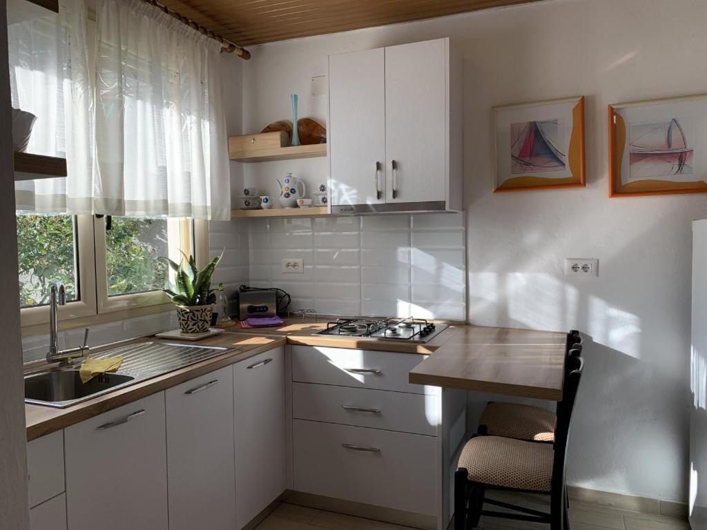 Kuchyň nebo kuchyňský kout v ubytování Olive house.