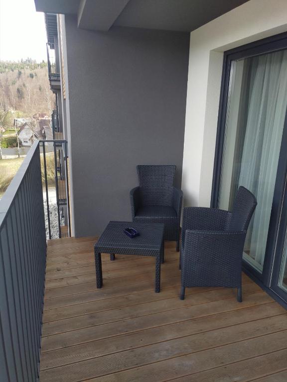Balkón nebo terasa v ubytování Apartament Zuza w Wiśle