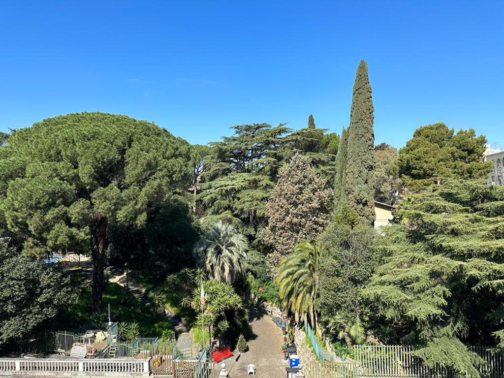 a view of a park with trees and a pathway at ANNA'S APARTMENT in Rome