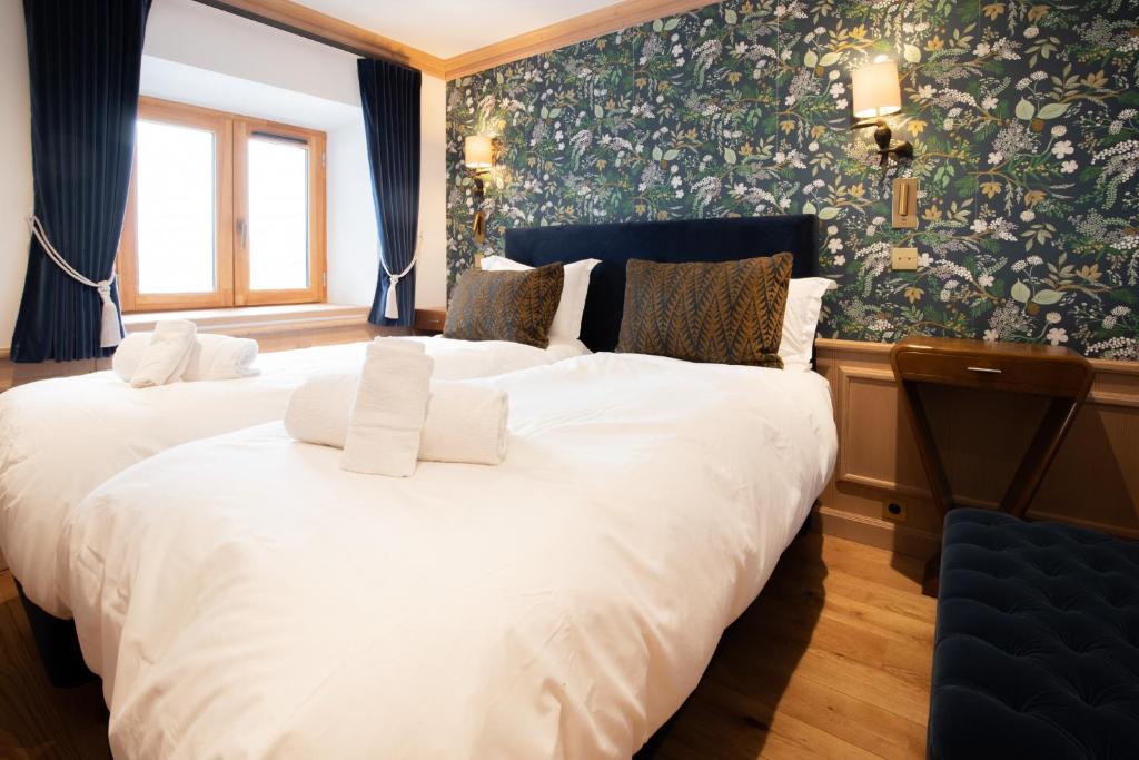 Posteľ alebo postele v izbe v ubytovaní Chalet Albert 1 er Megeve village