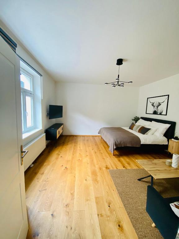 Postel nebo postele na pokoji v ubytování Apartment Traumblick Berggipfel