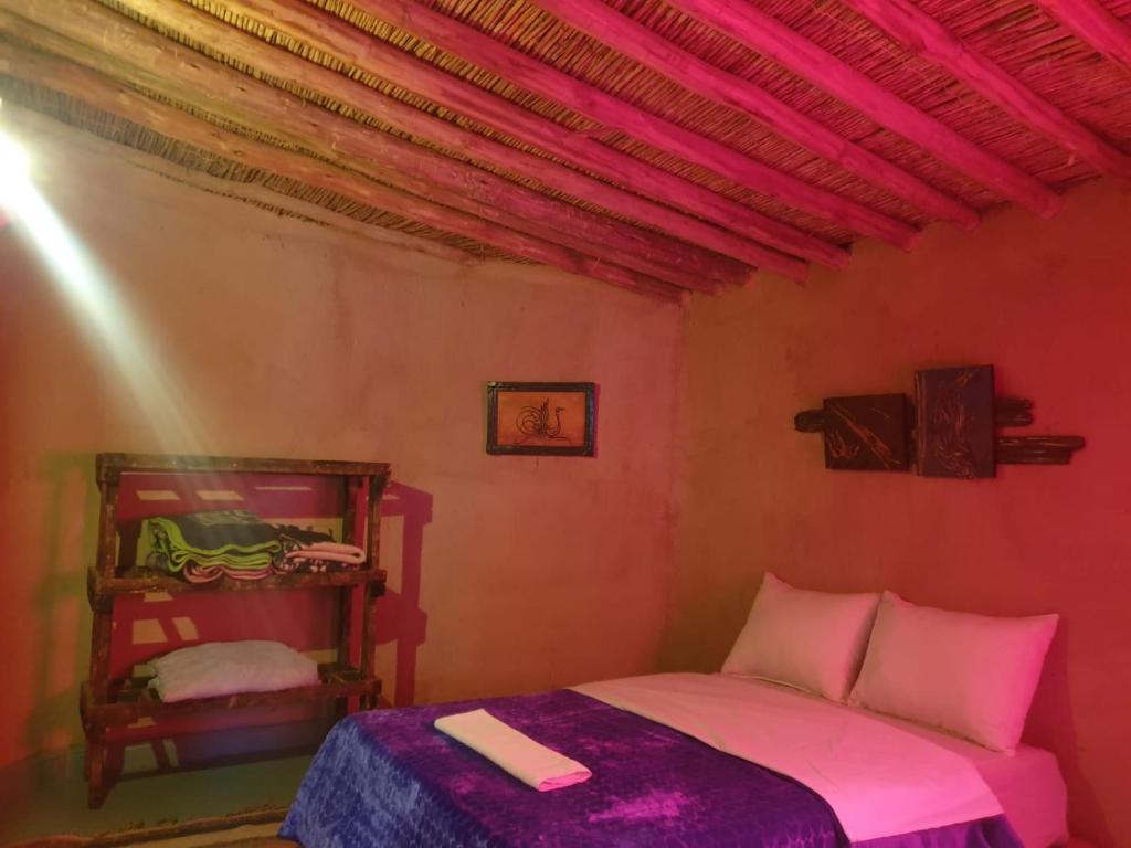 Postel nebo postele na pokoji v ubytování ecolodge bivouac des aigles