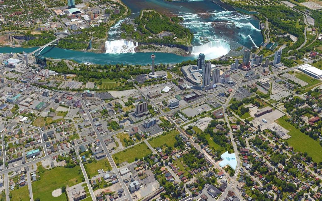 an aerial view of niagara falls and the niagara river at Cozy House B&B in Niagara Falls