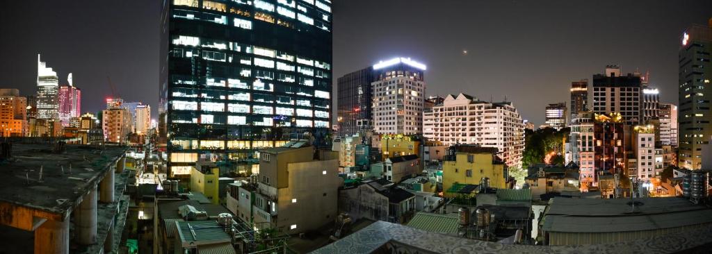 Uma vista geral de Cidade de Ho Chi Minh ou a vista da cidade a partir do hotel