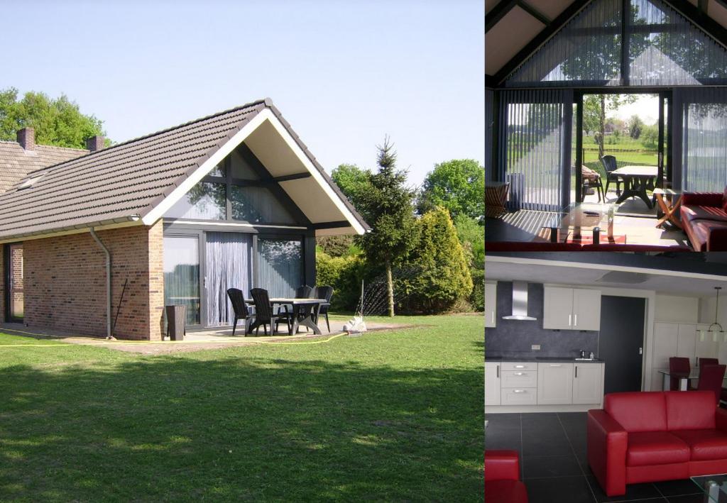 a house with a red couch and a patio at Ottenskamp4 in Siebengewald