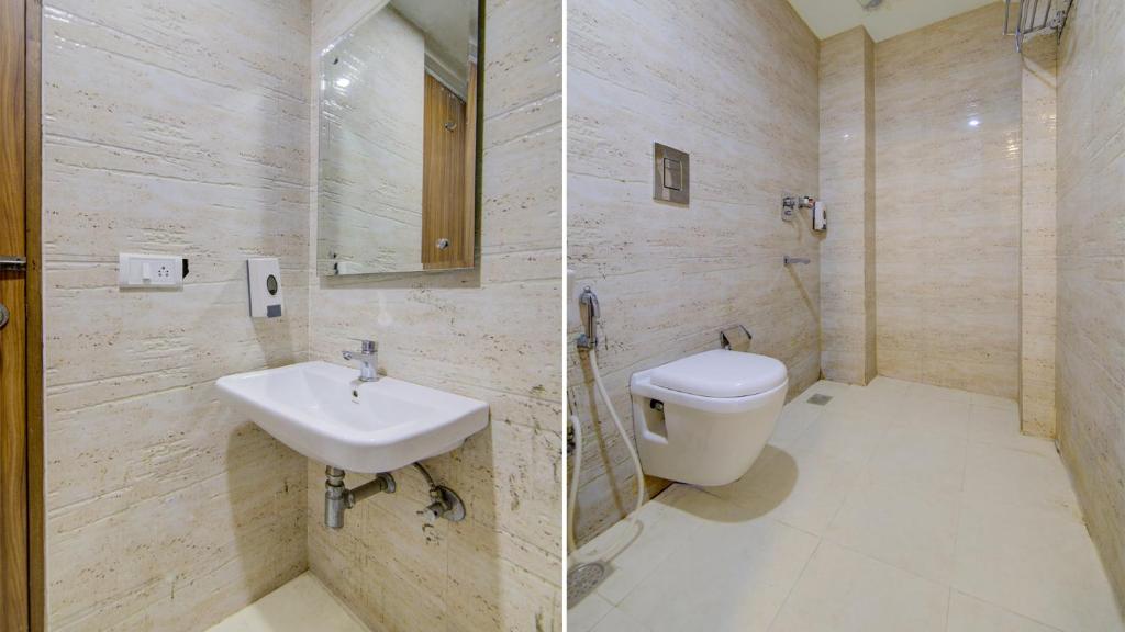 Koupelna v ubytování Hotel D'Capitol - Delhi Airport