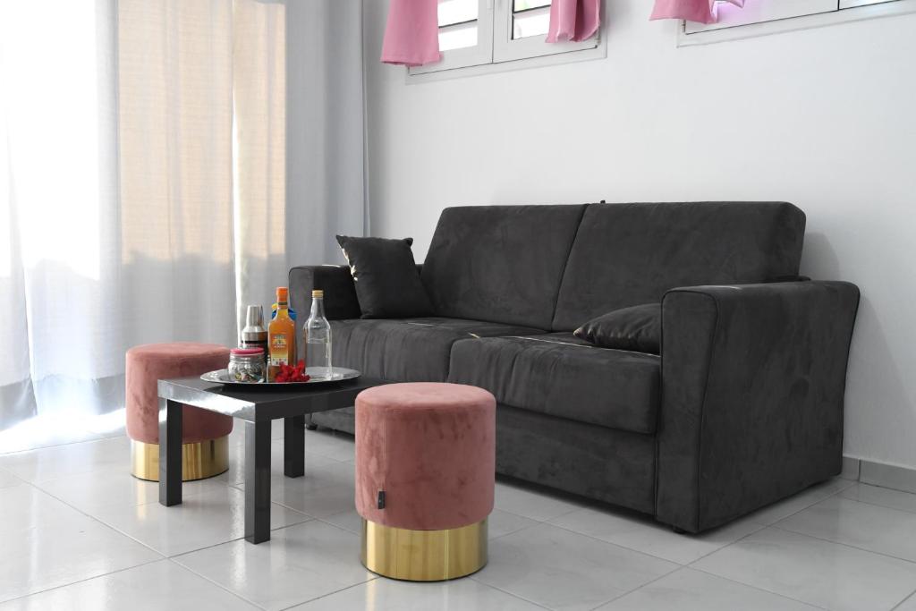 Posezení v ubytování Ti K'Line - Grand Appartement de standing aux Trois Ilets