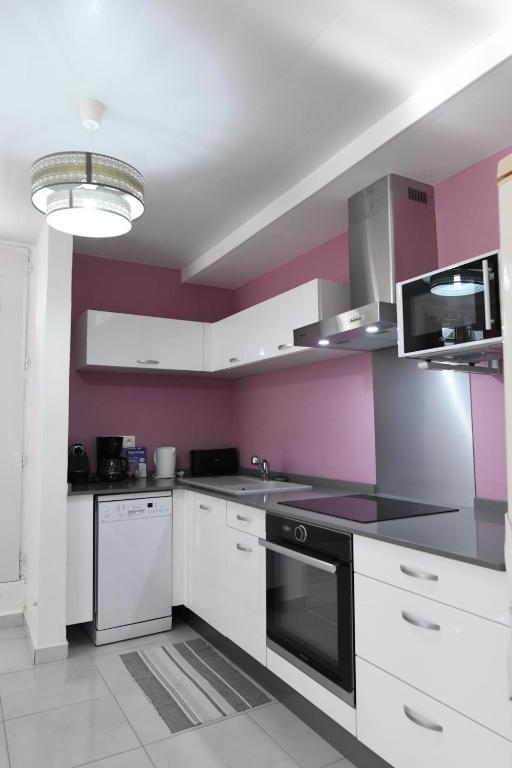 Kuchyň nebo kuchyňský kout v ubytování Ti K'Line - Grand Appartement de standing aux Trois Ilets