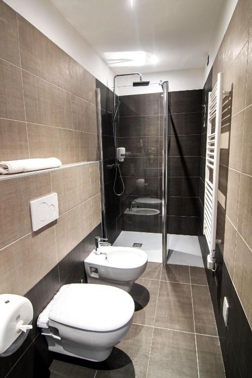 Koupelna v ubytování Hotel Saligari