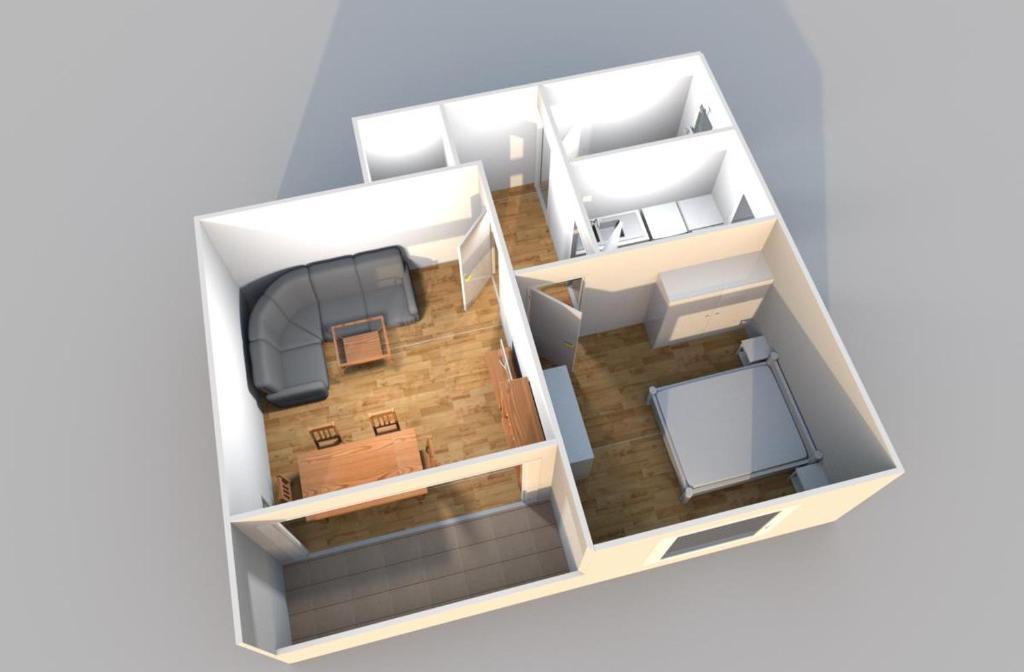 a rendering of a floor plan of a house at Fewo Nordseestraße 5 in Büsum