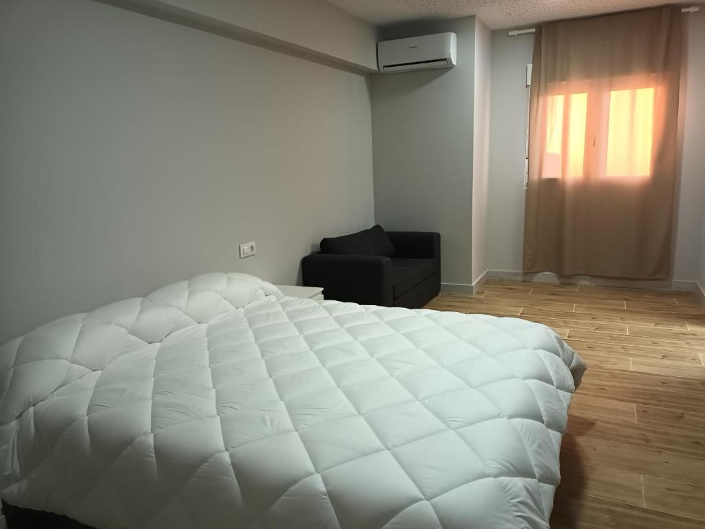 Postel nebo postele na pokoji v ubytování Hostal Cerro del Castillo jumilla