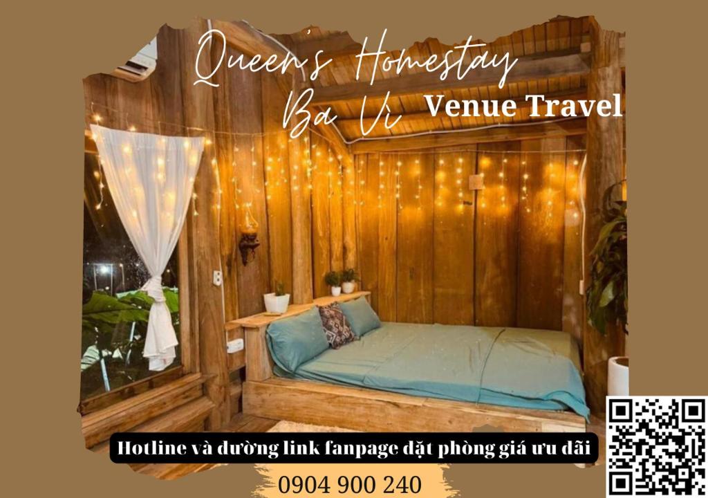 Kama o mga kama sa kuwarto sa Queen's Homestay Ba Vì - Venuestay