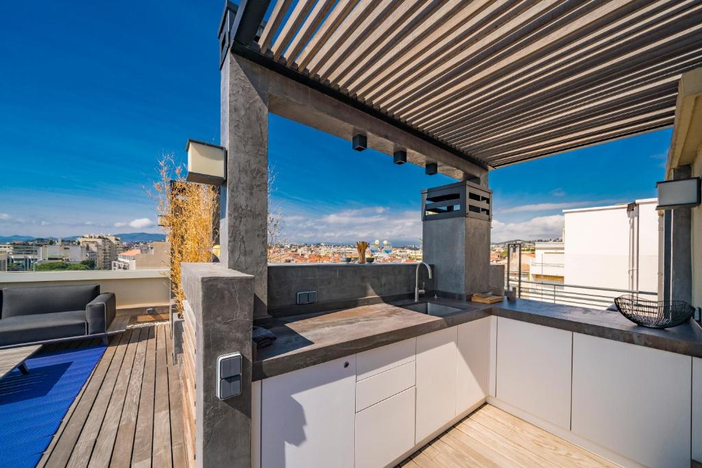 Balkon lub taras w obiekcie Cannes centre dernier étage