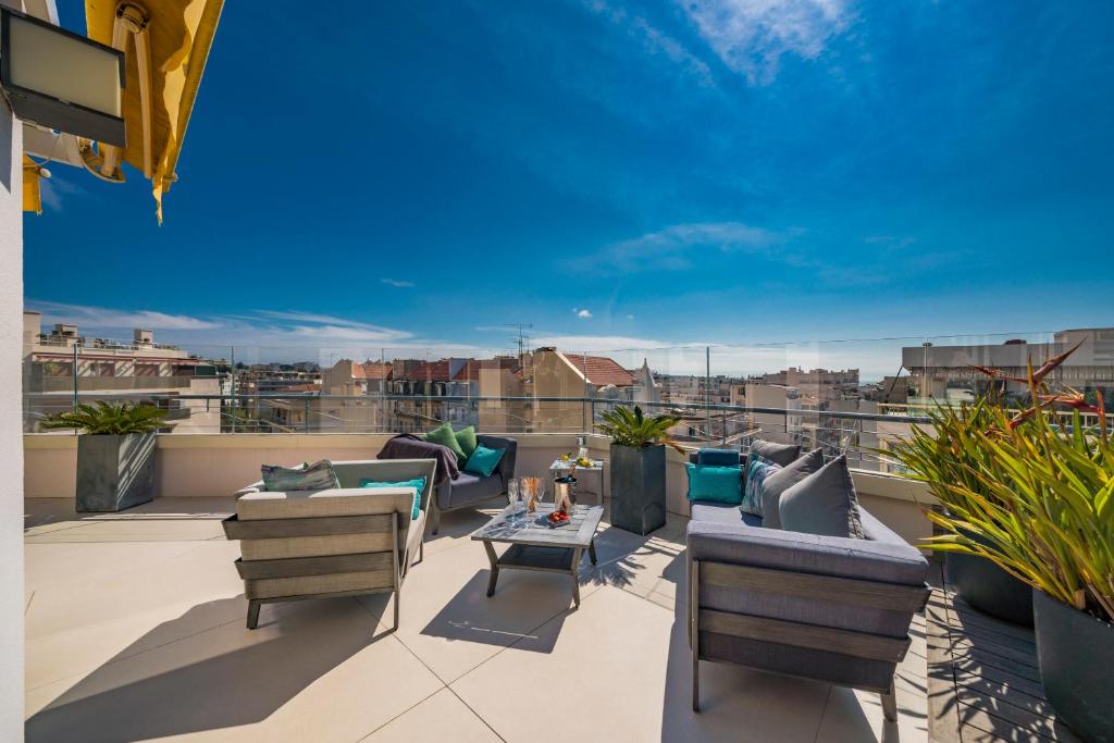 Balkon lub taras w obiekcie Cannes centre dernier étage