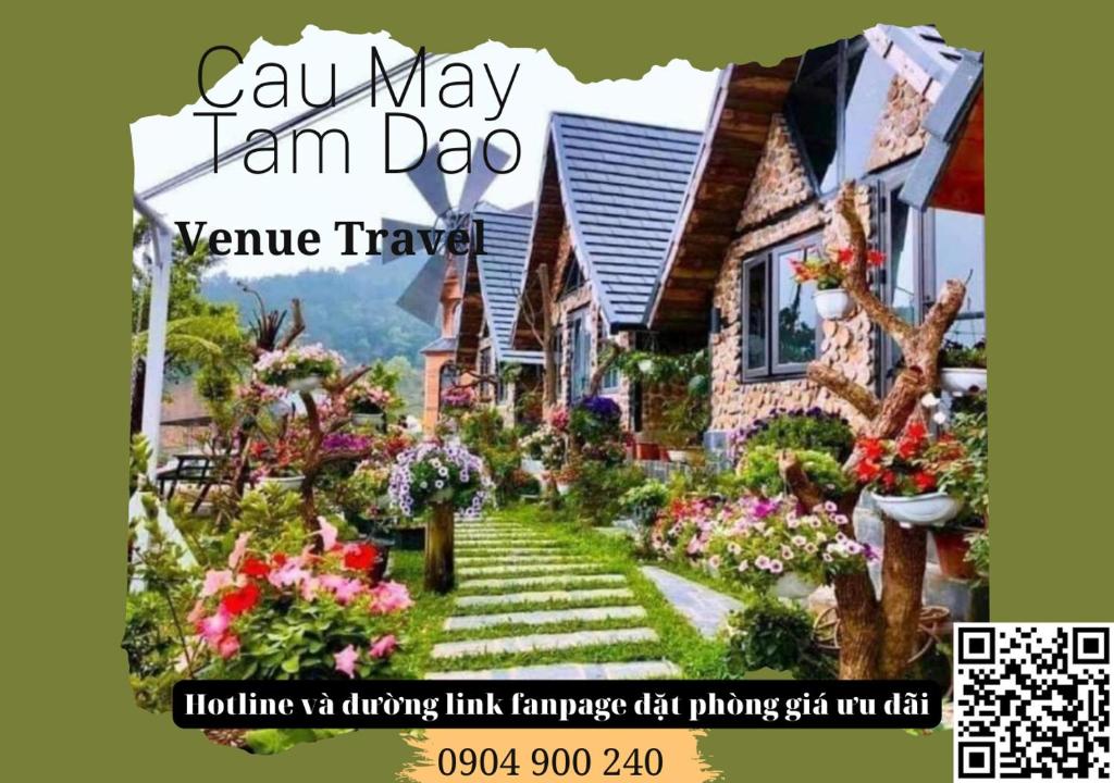 een poster van een huis met een tuin bij Cau May Tam Dao - Venuestay in Tam Ðảo