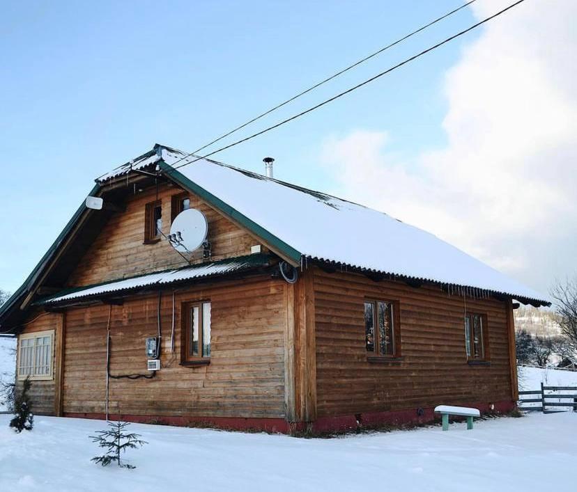 OSA - дерев'яні будиночки біля гірськолижного курорту зимой