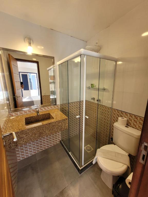 Koupelna v ubytování Bahia Pelô Hostel