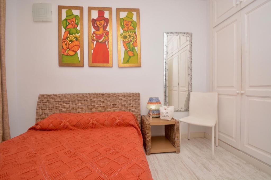 Postel nebo postele na pokoji v ubytování Apartment Playa de Aro con vistas al mar