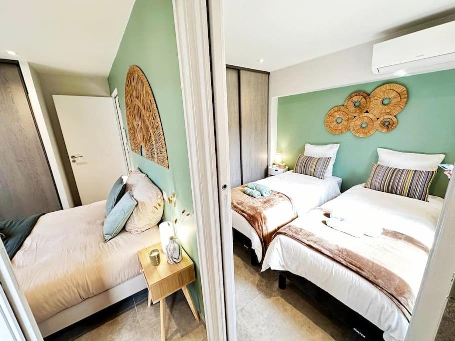 Posteľ alebo postele v izbe v ubytovaní magnifique T3 bord de mer garage privé classé 3 étoiles